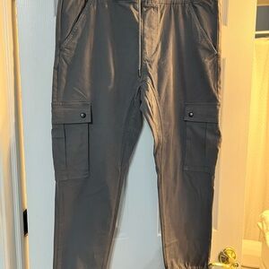 Silver Jeans Gray Cargo Pants with Modern Tapered Design Size 10